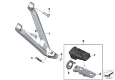 Упор для ноги Зд для BMW K49 S 1000 XR (0D03, 0D13) 0 (схема запасных частей)