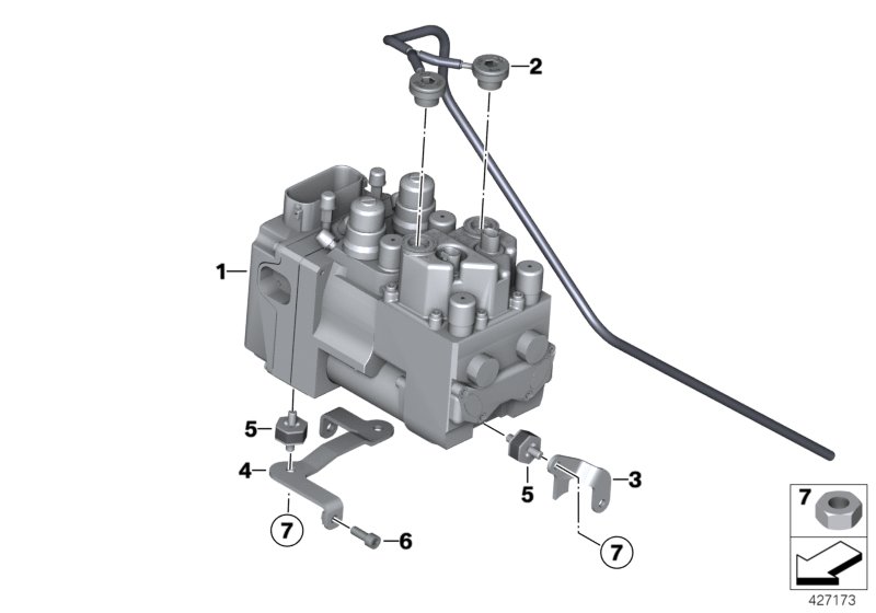 Модулятор давления Integral ABS для MOTO K255 R 1200 GS Adve. 06 (0382,0397) 0 (схема запчастей)