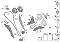 Приводная цепь механ.газораспределения для BMW G06 X6 M50iX N63B (схема запасных частей)