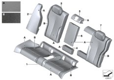 Кожаная обивка Зд сиденья Individual для BMW F32N 435dX N57Z (схема запасных частей)