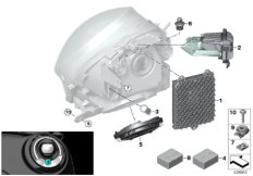 Детали светодиодной фары для BMW F54 Cooper SD B47 (схема запасных частей)