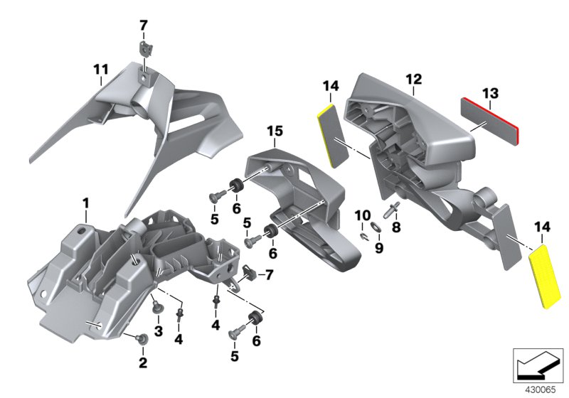 Кронштейн для номерного знака для BMW K49 S 1000 XR (0D03, 0D13) 0 (схема запчастей)