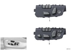 Кнопка регулировки сиденья водителя для BMW F86 X6 M S63R (схема запасных частей)