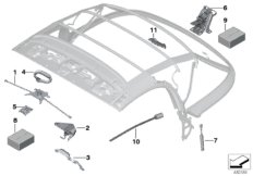 Складной верх дополнительные элементы для BMW R59 Cooper SD N47N (схема запасных частей)