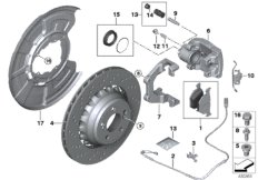 Тормозной механизм заднего колеса для BMW F85 X5 M S63R (схема запасных частей)