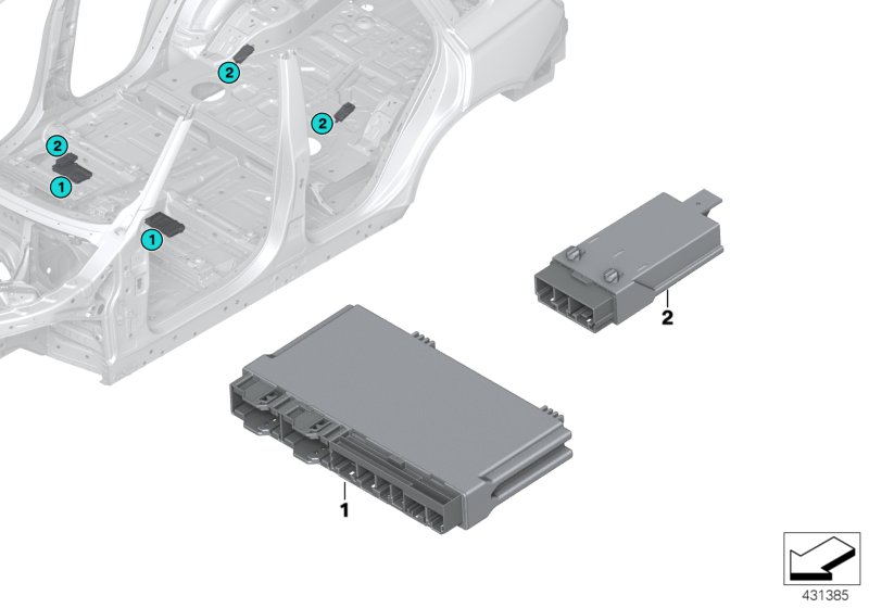 Блок управления модуля сиденья для BMW F15 X5 50iX 4.0 N63N (схема запчастей)