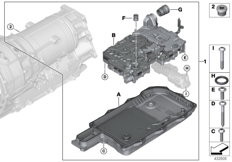 GA8P75HZ мехатроник для BMW F15 X5 40eX N20 (схема запчастей)