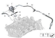 Насос высокого давления/трубопроводы для BMW F23 218i B38 (схема запасных частей)