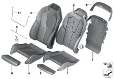 Набивка и обивка передн.сиденья для BMW F12N M6 S63N (схема запасных частей)