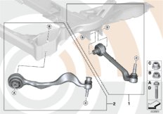 Ремкомплект тяги и попер.рычага подв. для BMW E92 323i N52N (схема запасных частей)