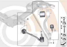 Ремкомплект тяги и попер.рычага подв. для BMW E84 X1 28iX N20 (схема запасных частей)