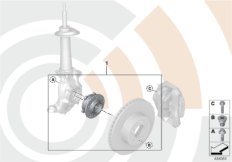 Рем.комплект ступицы переднего колеса для BMW E92 323i N52N (схема запасных частей)