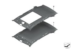 Инд.фасонная панель потолка Alcantara для BMW F15 X5 25dX N47S1 (схема запасных частей)