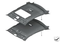 Инд.фасонная панель потолка Alcantara для BMW F16 X6 28iX N20 (схема запасных частей)
