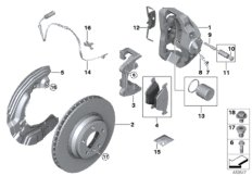 Датчик износа торм.накладки пер.колеса для BMW E93 335i N54 (схема запасных частей)