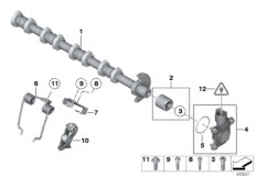 Эксцентриковый вал механизма упр.клап. для BMW R57N One N16 (схема запасных частей)