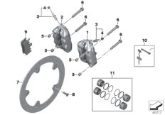 Тормозной механизм переднего колеса для MOTO K73 F 800 R 15 (0B04, 0B14) 0 (схема запасных частей)