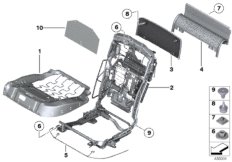 Каркас подушки сиденья пов.комф.Зд для ROLLS-ROYCE RR4 Ghost EWB N74R (схема запасных частей)