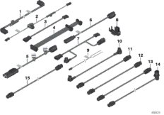 Различные дополнит.комплекты проводов для BMW E87N 118i N46N (схема запасных частей)