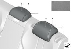 Индивидуальный подголовник Зд для BMW F16 X6 50iX 4.0 N63N (схема запасных частей)