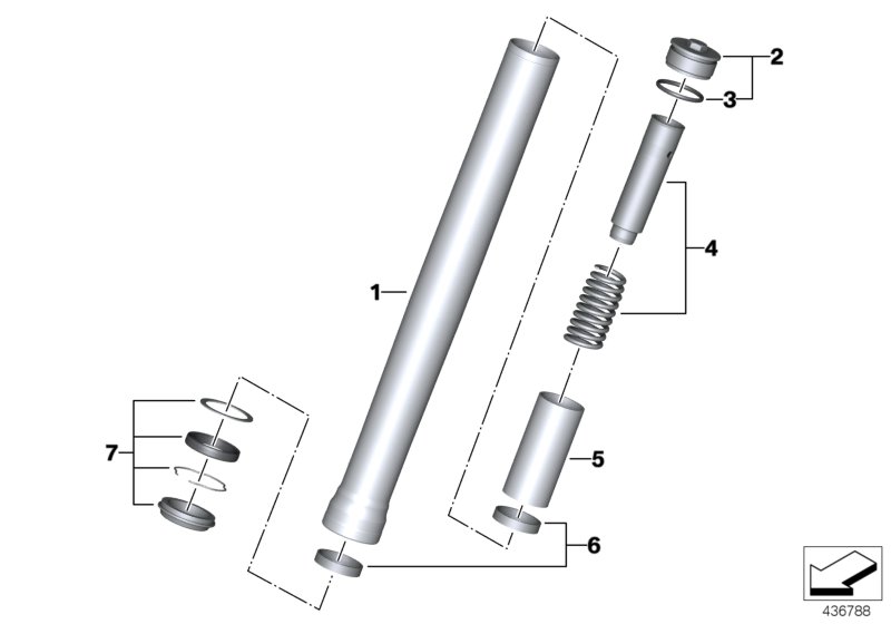 Вертикальная полая стойка для MOTO K73 F 800 R 17 (0B54, 0B64) 0 (схема запчастей)