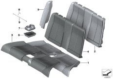 Набивка и обивка базового сиденья Зд для BMW F23N 230i B48 (схема запасных частей)