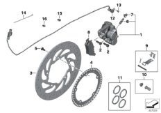 Тормозной механизм заднего колеса для BMW K61 K 1600 Bagger (0F51, 0F53) 0 (схема запасных частей)