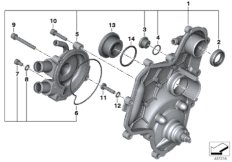 Крышка корпуса / насос ОЖ П для MOTO K18 C 600 Sport (0131, 0132) 0 (схема запасных частей)