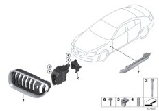 Наружные накладки / декоративные решетки для BMW F13N 650iX 4.0 N63N (схема запасных частей)