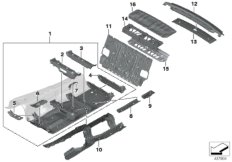Перегородка баг.отделение/детали днища для BMW G12N 730Li B48D (схема запасных частей)