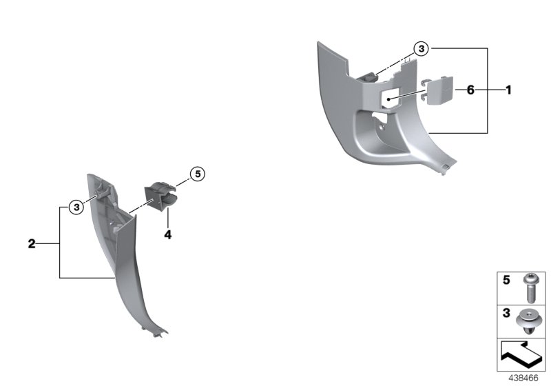 Боковая обшивка пространства для ног для BMW F48 X1 25iX B42 (схема запчастей)