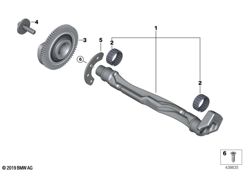 Балансир кривошипно-шатунного механизма для BMW I12 i8 B38 (схема запчастей)