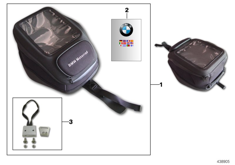 Сумка на топливный бак для BMW K47 S 1000 R 17 (0D52, 0D62) 0 (схема запчастей)