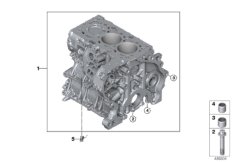 Блок-картер двигателя для BMW F21N 116i B38 (схема запасных частей)