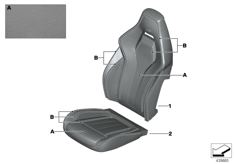 Обивка Individual многоф.сид.в M-стиле для BMW F85 X5 M S63R (схема запчастей)