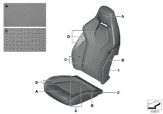 Обивка Indi. м/ф сиденье вент. M-стиль для BMW F85 X5 M S63R (схема запасных частей)