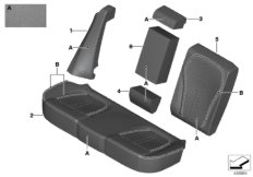 Инд.обивка сиденья пов.комфорт.кожа для BMW F85 X5 M S63R (схема запасных частей)