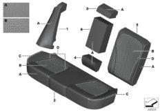 Инд.обивка сид.пов.комфорт.климат-кожа для BMW F85 X5 M S63R (схема запасных частей)