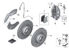 Датчик износа торм.накладки пер.колеса для BMW F36 420i B48 (схема запасных частей)