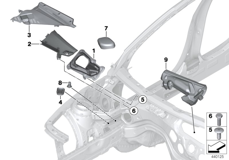 Различные втулки / крышки для BMW F21N 125i N20 (схема запчастей)