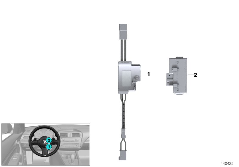 Электронный блок в рулевом колесе для BMW F45N 218d B47 (схема запчастей)