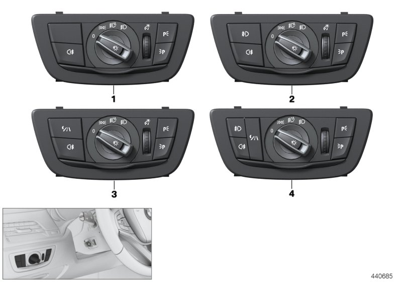 Блок управления освещением для BMW G30 520d B47D (схема запчастей)