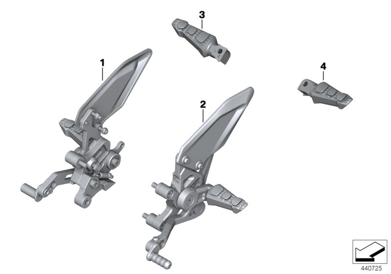 Система упоров для ног HP для BMW K49 S 1000 XR (0D03, 0D13) 0 (схема запчастей)