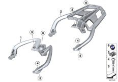 Поручень и крепление для багажа для MOTO K71 F 800 GT (0B03, 0B13) 0 (схема запасных частей)