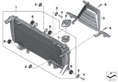 Радиатор с креплением для MOTO K54 R 1250 RS 19 (0J81, 0J83) 0 (схема запасных частей)