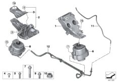 Подвеска двигателя для BMW F16 X6 28iX N20 (схема запасных частей)