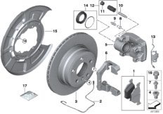 Тормозной механизм заднего колеса для BMW F15 X5 40eX N20 (схема запасных частей)