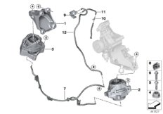 Подвеска двигателя для BMW F20N 114d B37 (схема запасных частей)