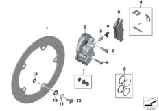 Тормозной механизм переднего колеса для MOTO K25H HP2 Enduro (0369,0389) 0 (схема запасных частей)
