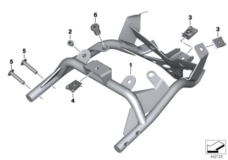 Деталь заднего кронштейна для BMW K25H HP2 Enduro (0369,0389) 0 (схема запчастей)